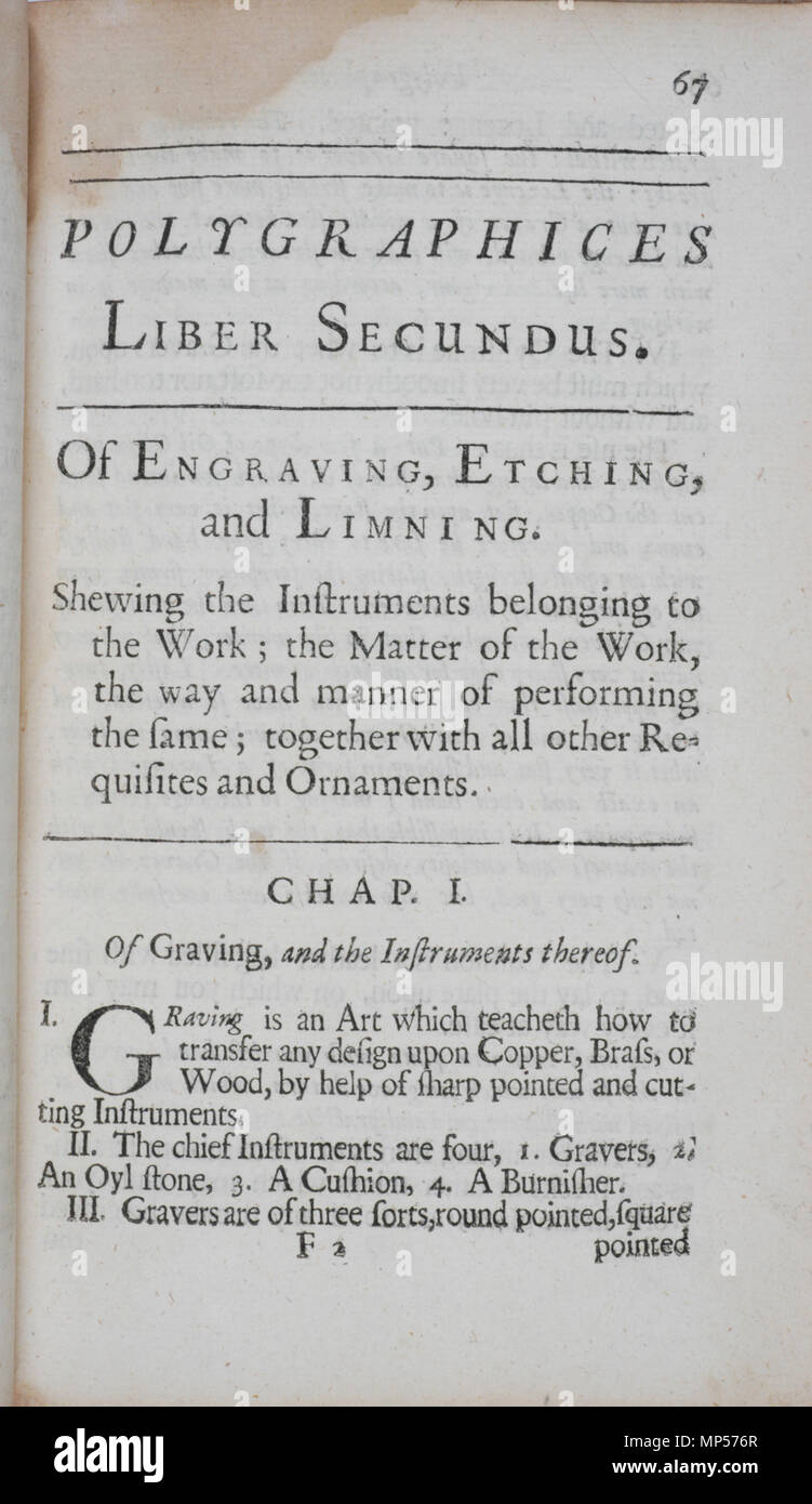 Title page to book 2, 'Polygraphices Liber Secundus, Of Engraving