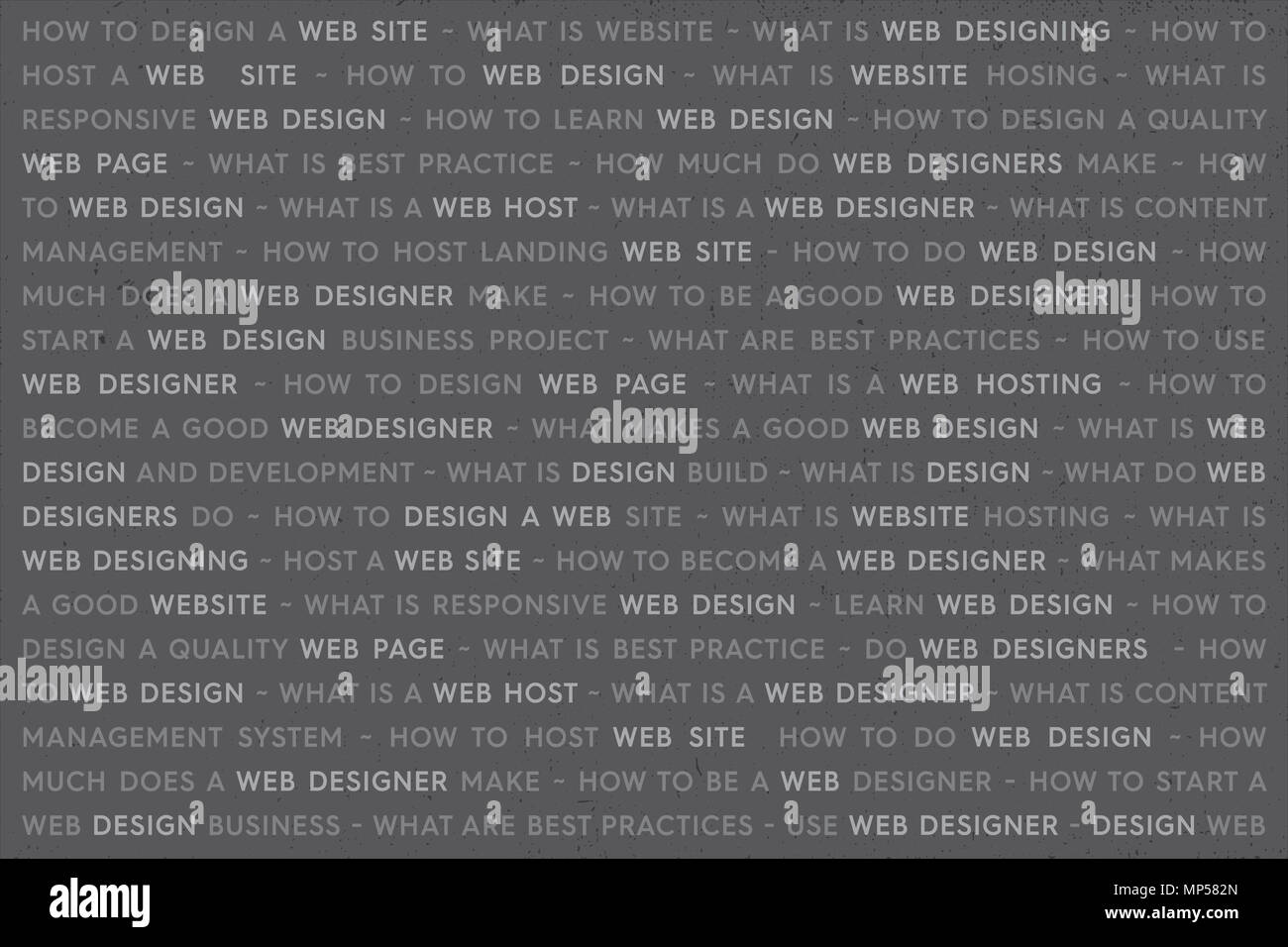 Gray Web Design Keywords Background. Web Network Working Text with Gray Highlighted Key Words. Internet Technology Conceptual Creative. Stock Photo