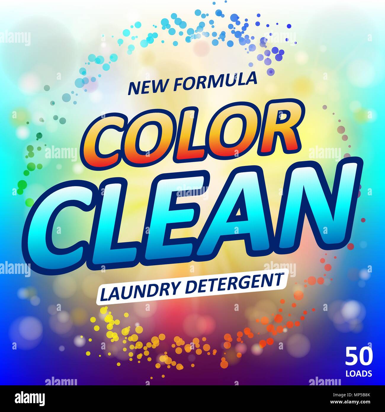 Laundry detergent package ads. Toilet or bathroom tub cleanser design. Washing machine laundry detergent packaging template. Vector illustration Stock Vector