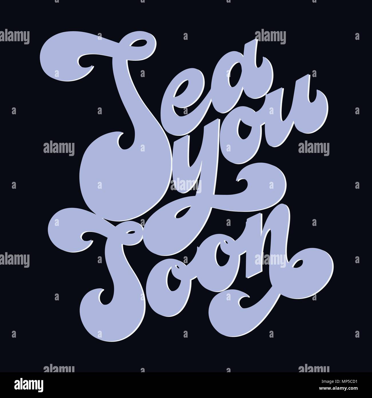 Summer handdrawn lettering. Sea you soon. Vector elements for ...