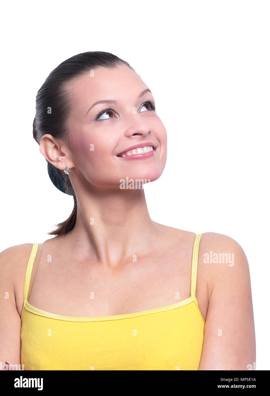 Beautiful woman portrait. Isolated on white background Stock Photo - Alamy