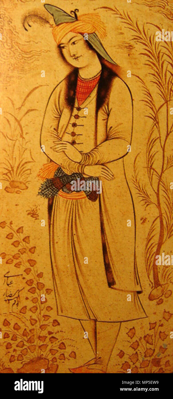 .  English: 'Georgian prince Muhammad-Bek'. Miniature by Reza Abbasi. Early 17th century. Berlin State Museums. . circa 1620.   1028 Prince Muhammad-Beik by Reza Abbasi Stock Photo