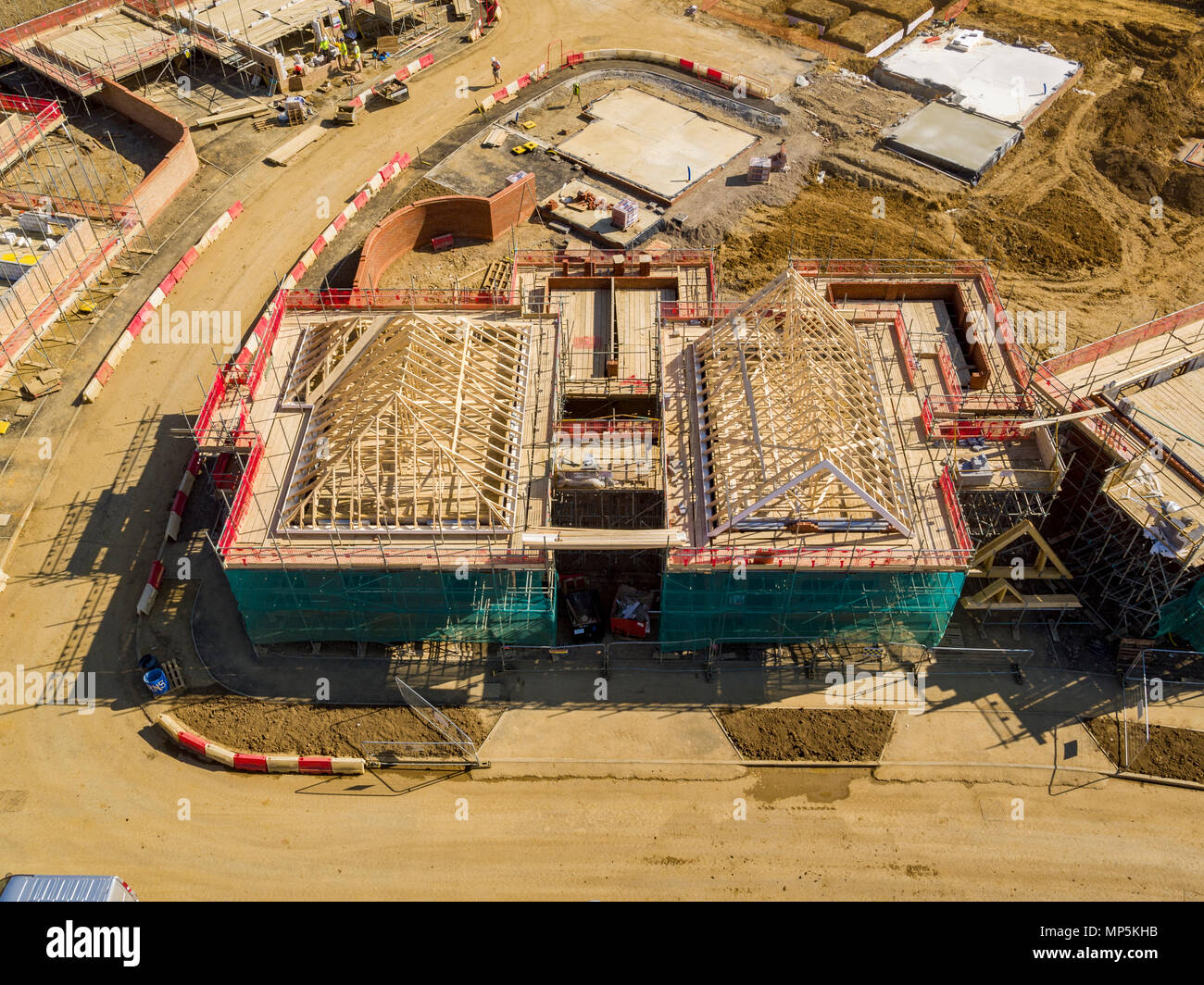 Aerial views of Redrow Homes development, The Parsonage, located in ...