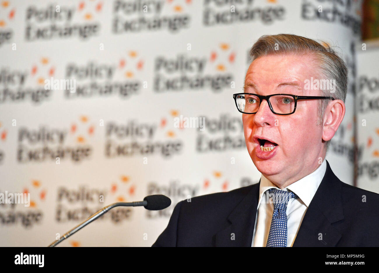 Michael Gove, Secretary of State for Environment, Food and Rural Affairs, speaks at a Policy Exchange conference titled The Union and Unionism - Past, Present and Future, in central London. Stock Photo