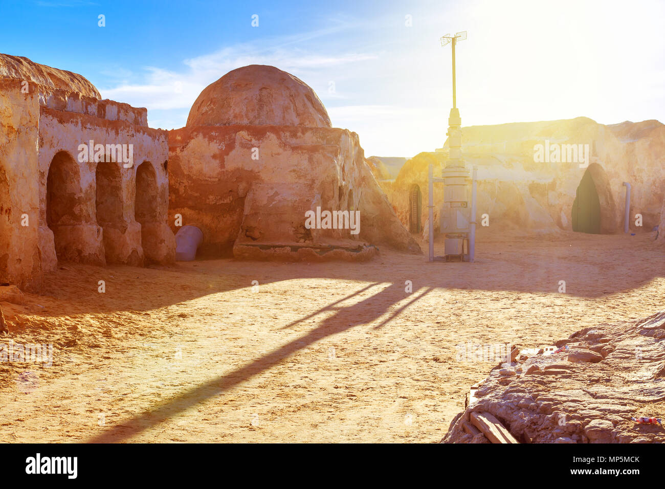 Alien scenery in the Sahara Desert. Tunisia, North Africa. Stock Photo