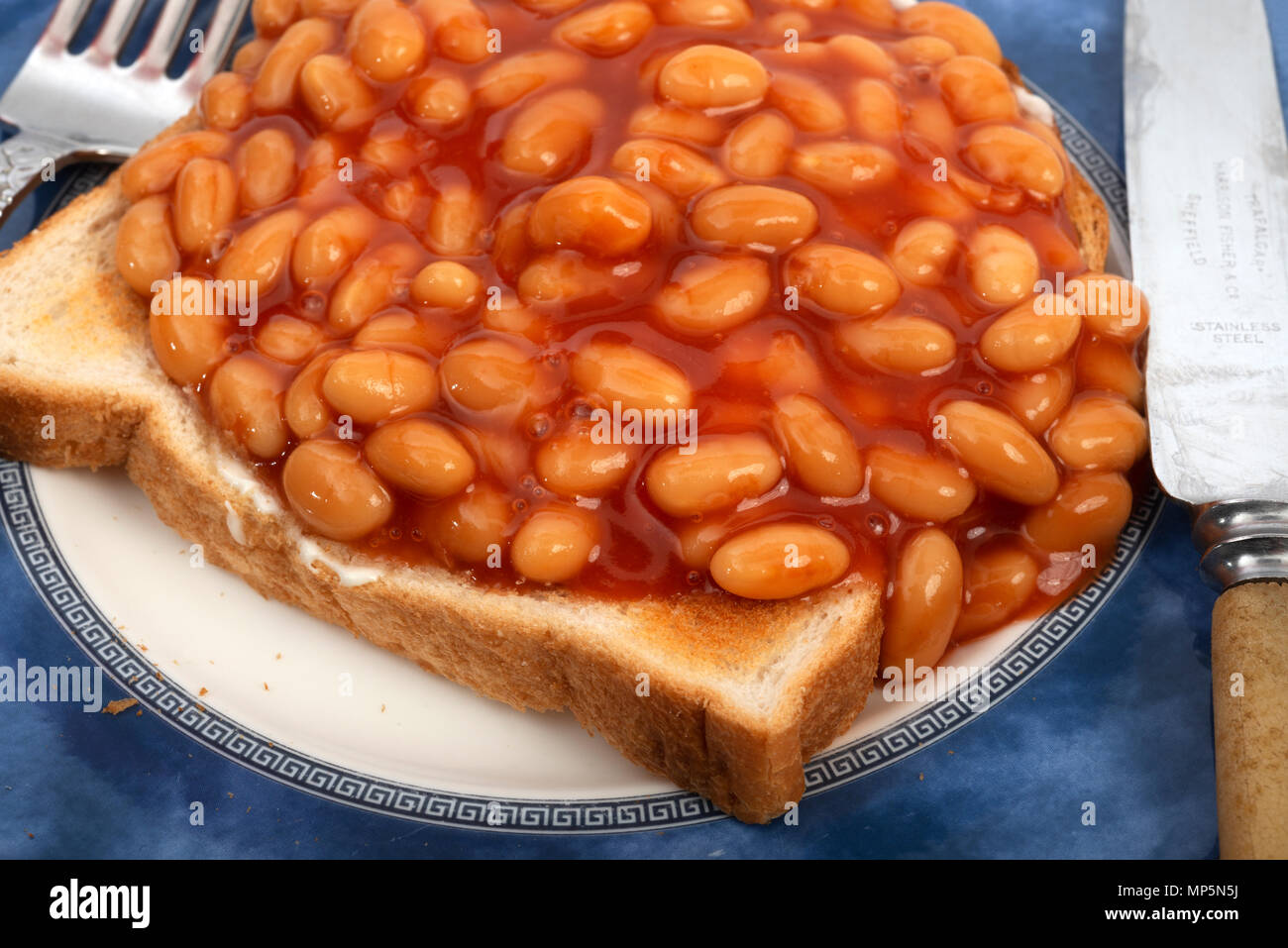 Waitrose baked beans on toast Stock Photo