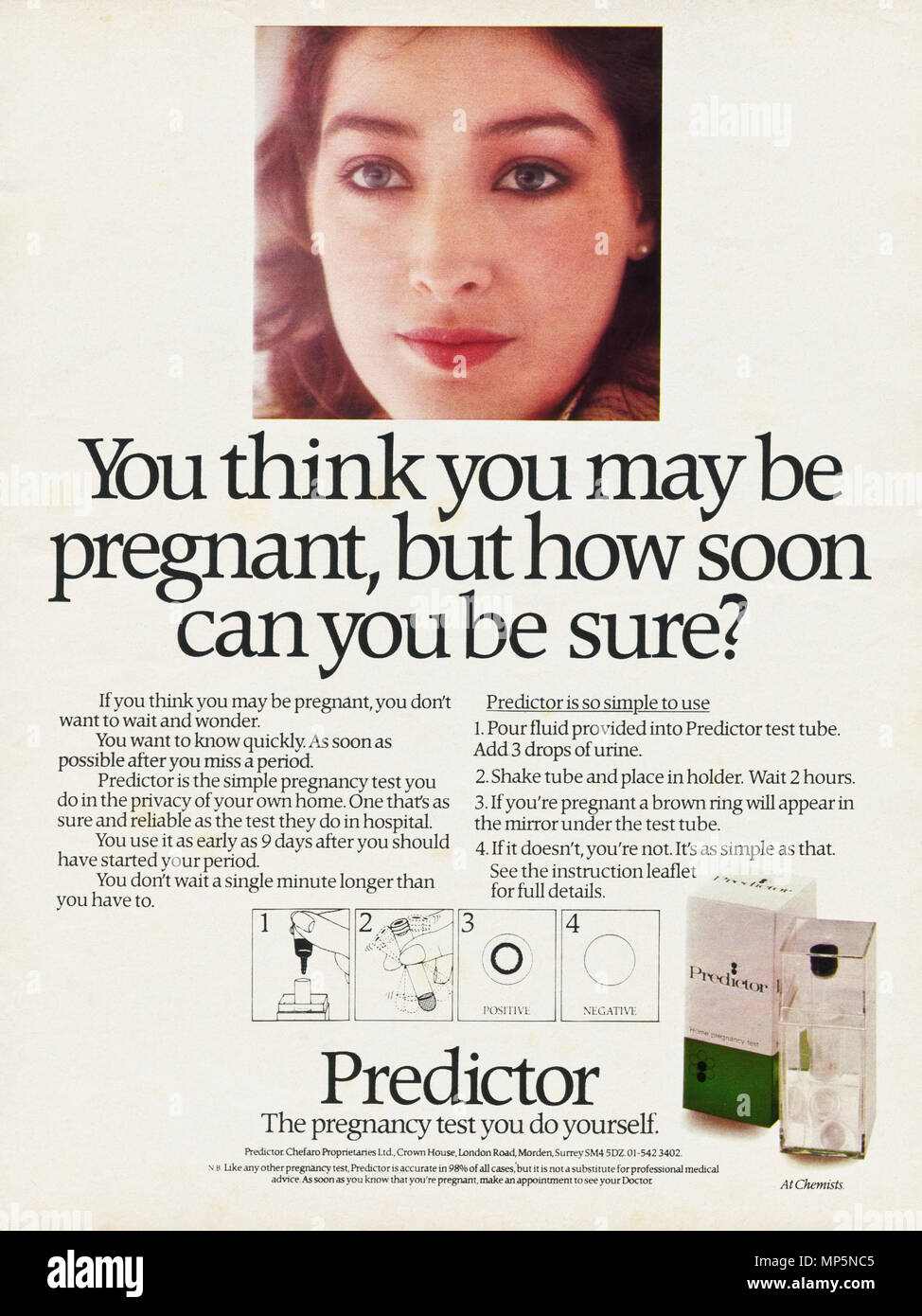 Predictor clearance pregnancy test