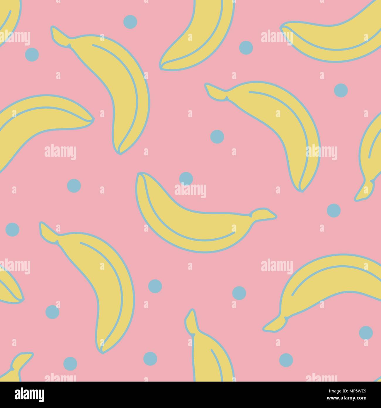Stylish seamless background with bananas. Seamless vector pattern Stock Vector