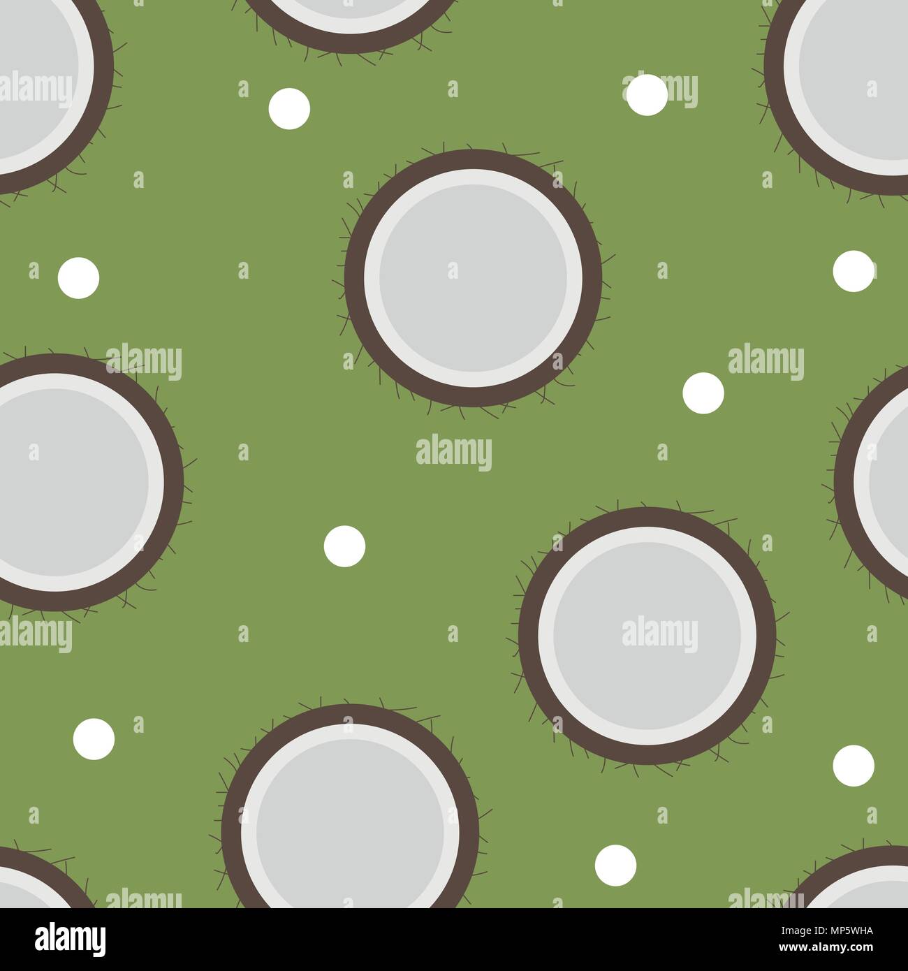 Coconut pattern seamless in flat style for any design Stock Vector