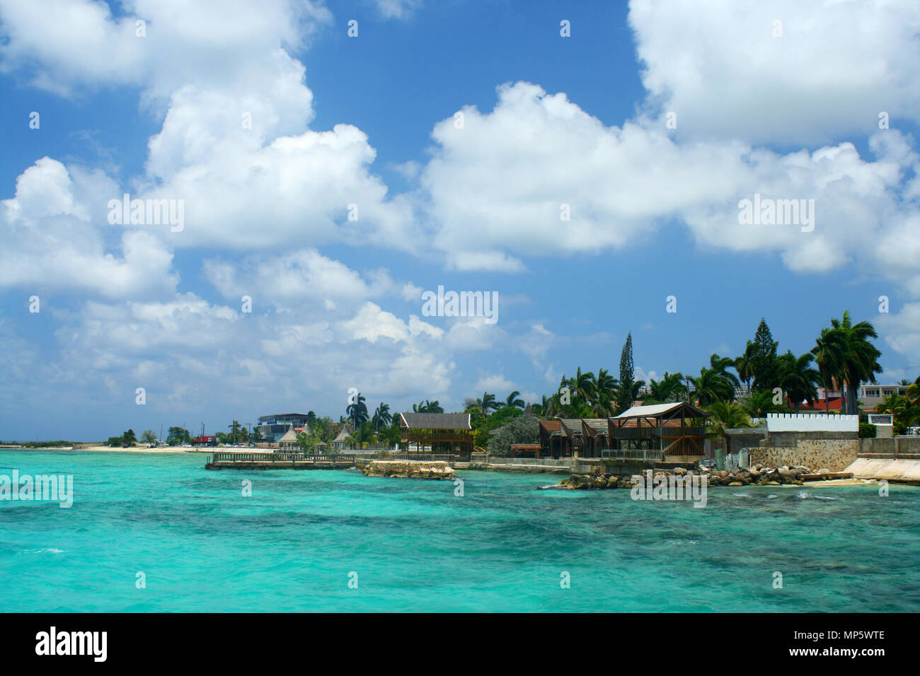 Exotic beach with nice blue ocean water Stock Photo
