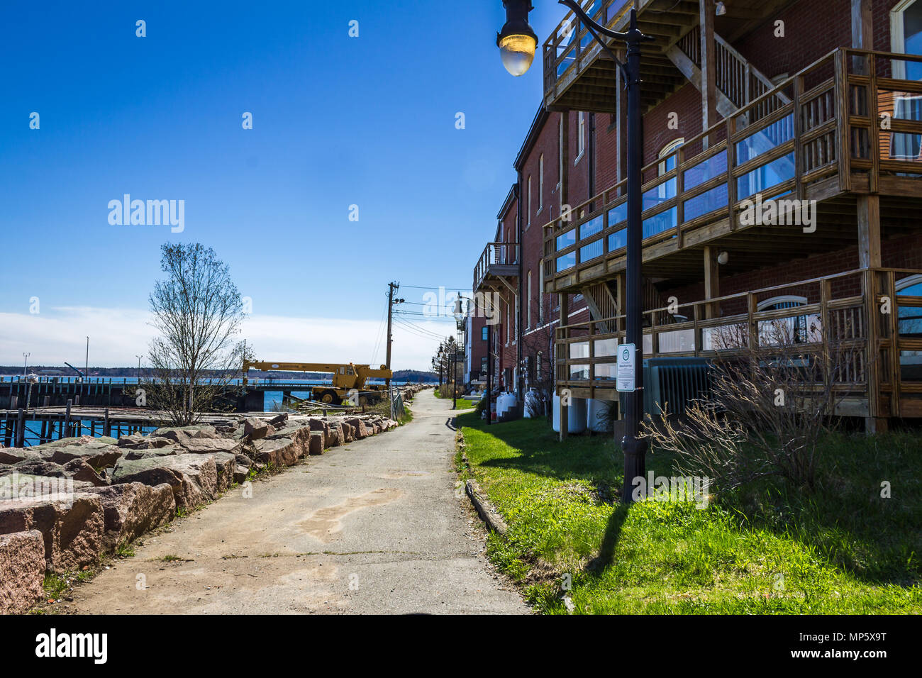 Eastport, Maine waterfront walkway Stock Photo Alamy