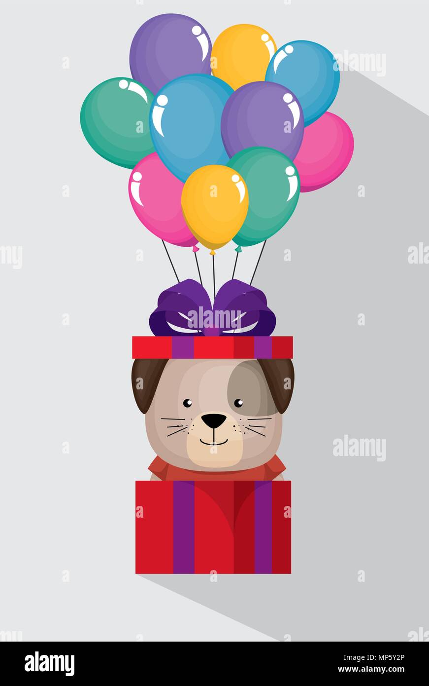 happy birthday card with cute dog Stock Vector Image & Art - Alamy