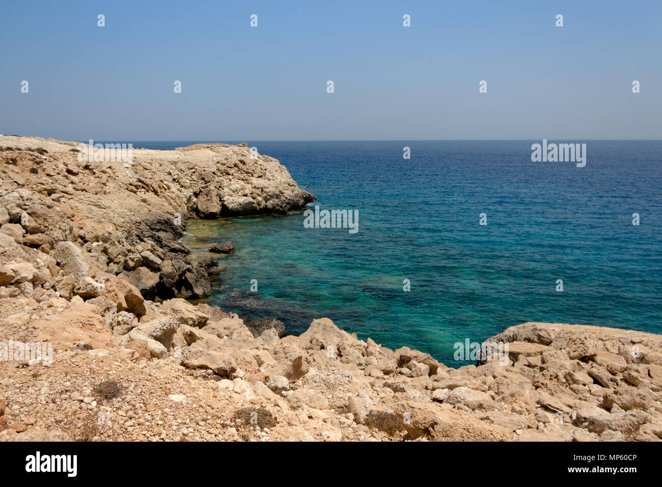Blue Waters Near Cape Greco Cyprus Stock Photo