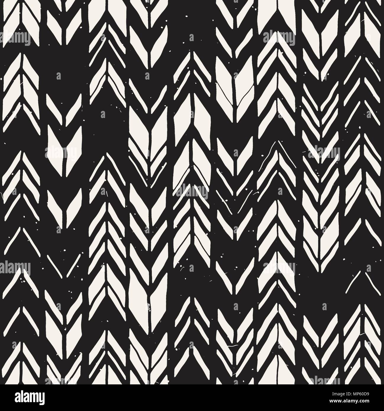 Vector seamless freehand pattern. Doodle monochrome print with hand ...