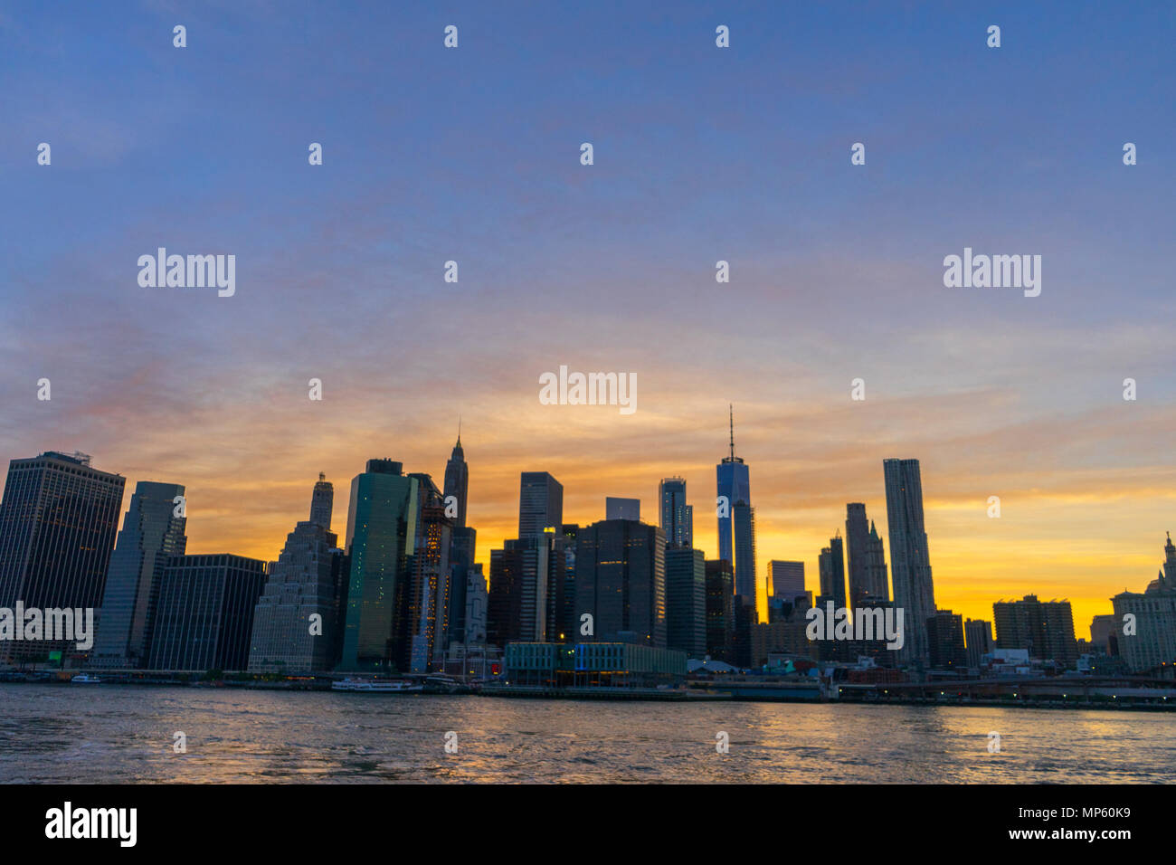 New York skyline at Sunset Stock Photo - Alamy