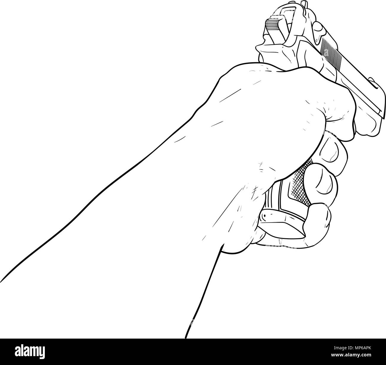 Hand holding a gun Black and White Stock Photos & Images Alamy