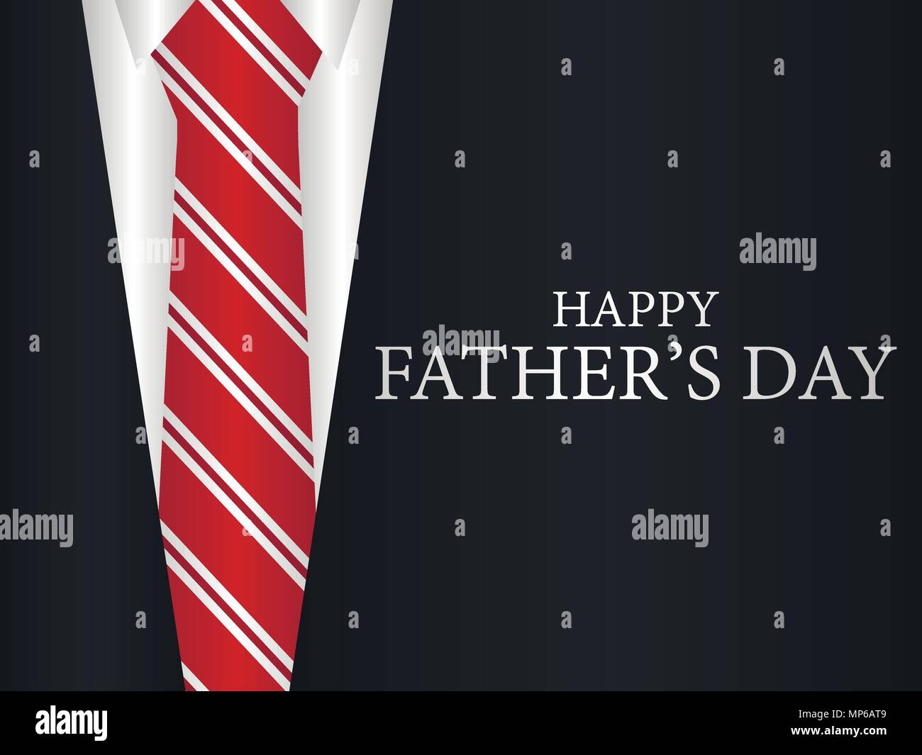 Happy Father's Day greeting card. A suit with a tie, a festive banner ...