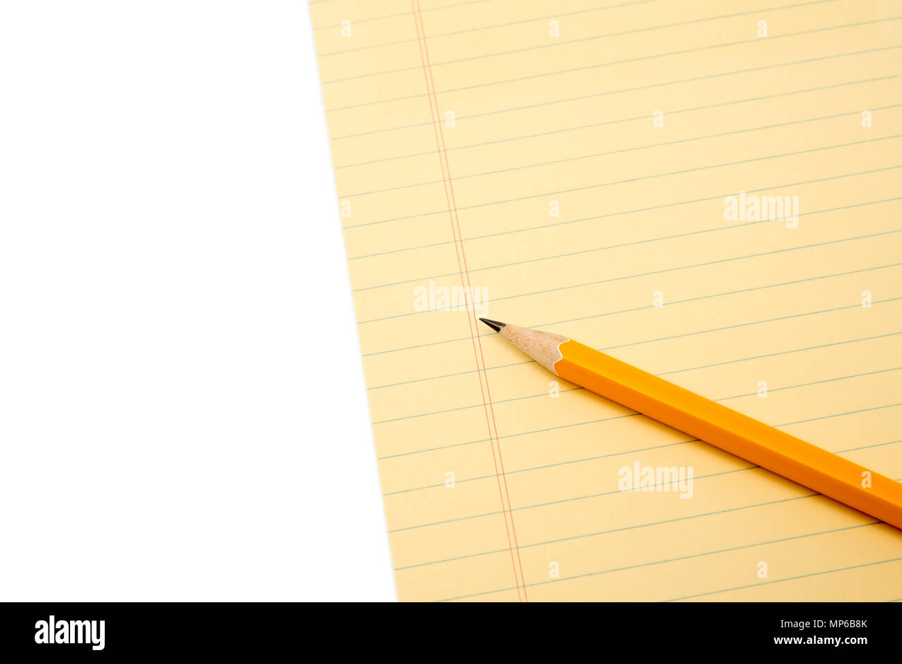 notebook and pencil isolated on white background Stock Photo
