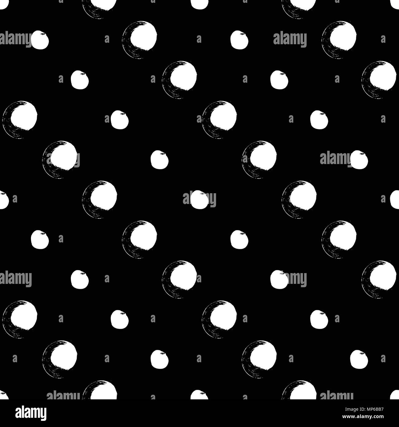 Seamless black and white pattern with abstract circles Stock Vector ...