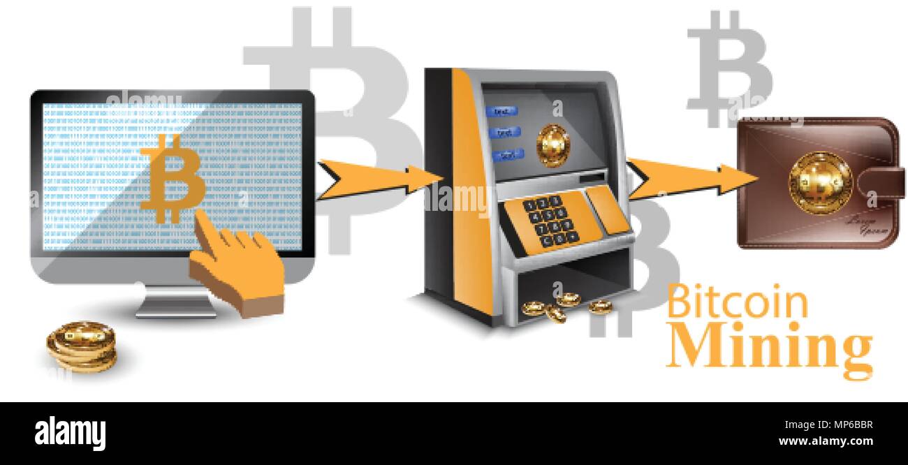 Bitcoin atm machine Stock Vector Images - Alamy