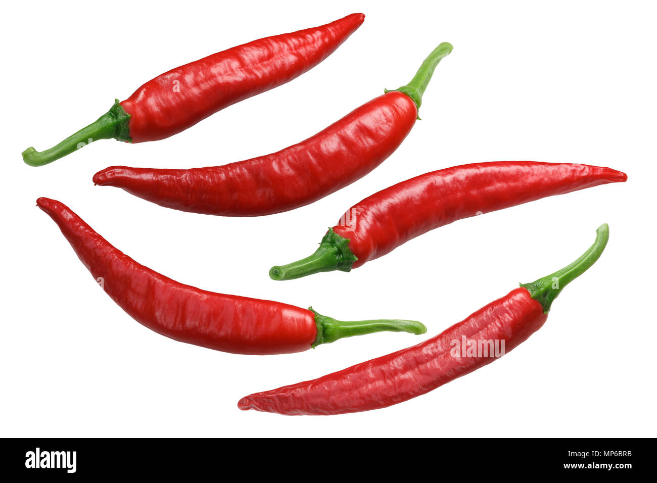 Mexican Guajillo chile peppers (Capsicum annuum), top view Stock Photo