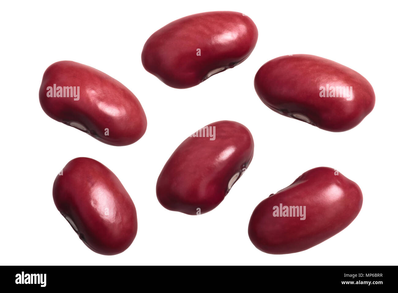 Red kidney beans (Phaseolus vulgaris), fresh seeds, top view Stock Photo