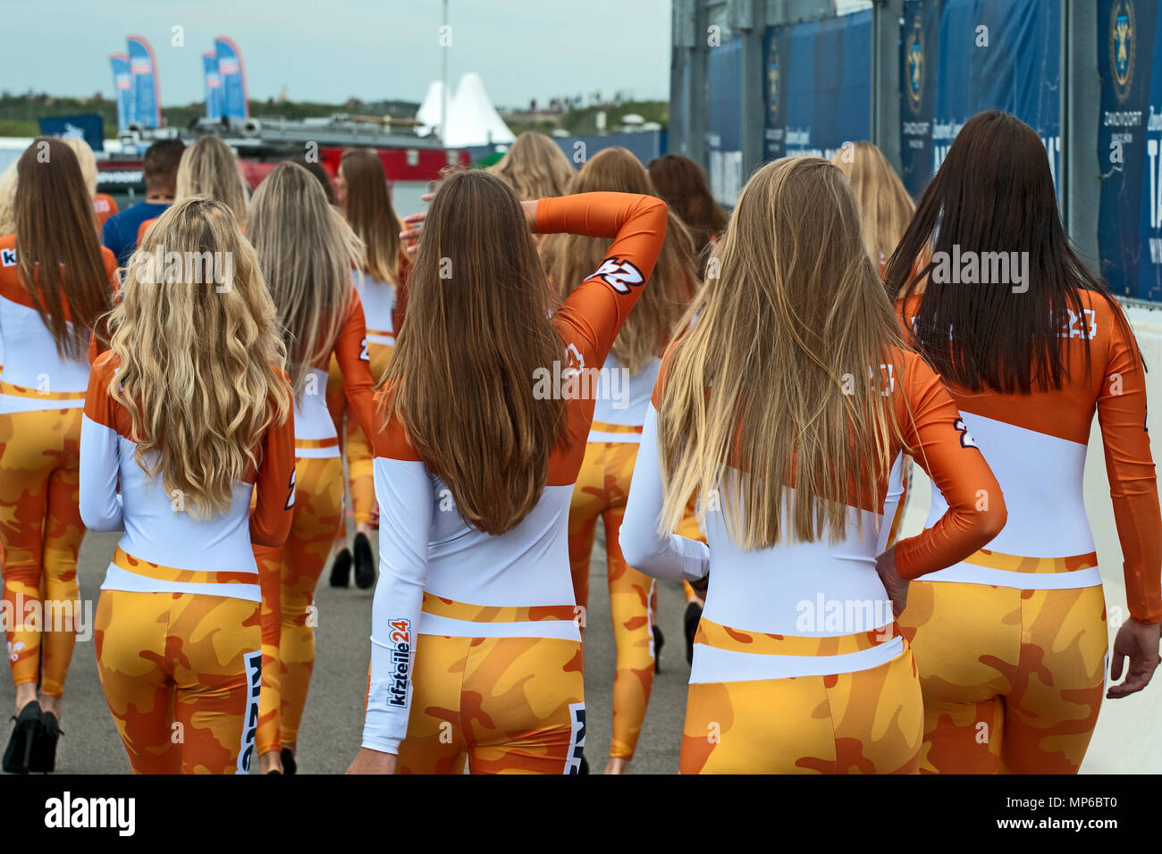 Grid girls of ADAC GT Masters at Circuit Zandvoort | Grid girls beim ADAC GT Masters in Zandvoort Stock Photo