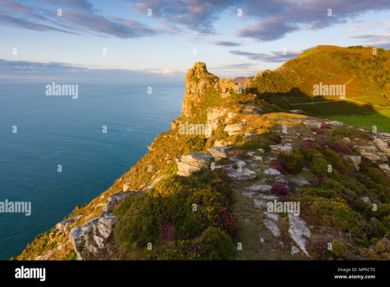 Valley of the Rocks overlooking the Bristol Channel in late summer. Exmoor National Park, North Valley of the Rocks overlooking the Bristol Channel in late summer. Exmoor National Park, North