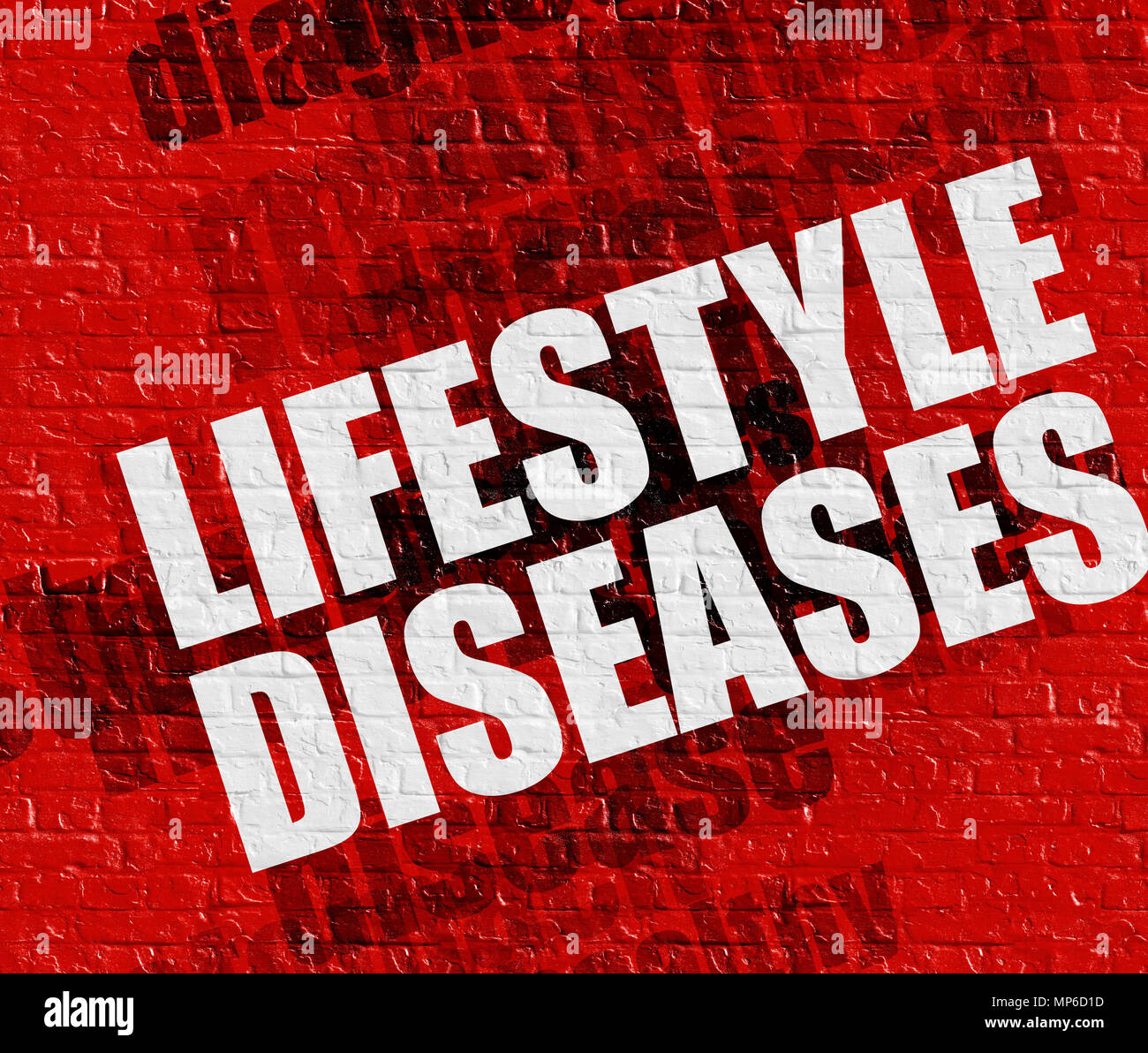 Medicine concept: Lifestyle Diseases on Red Brick Wall . Stock Photo