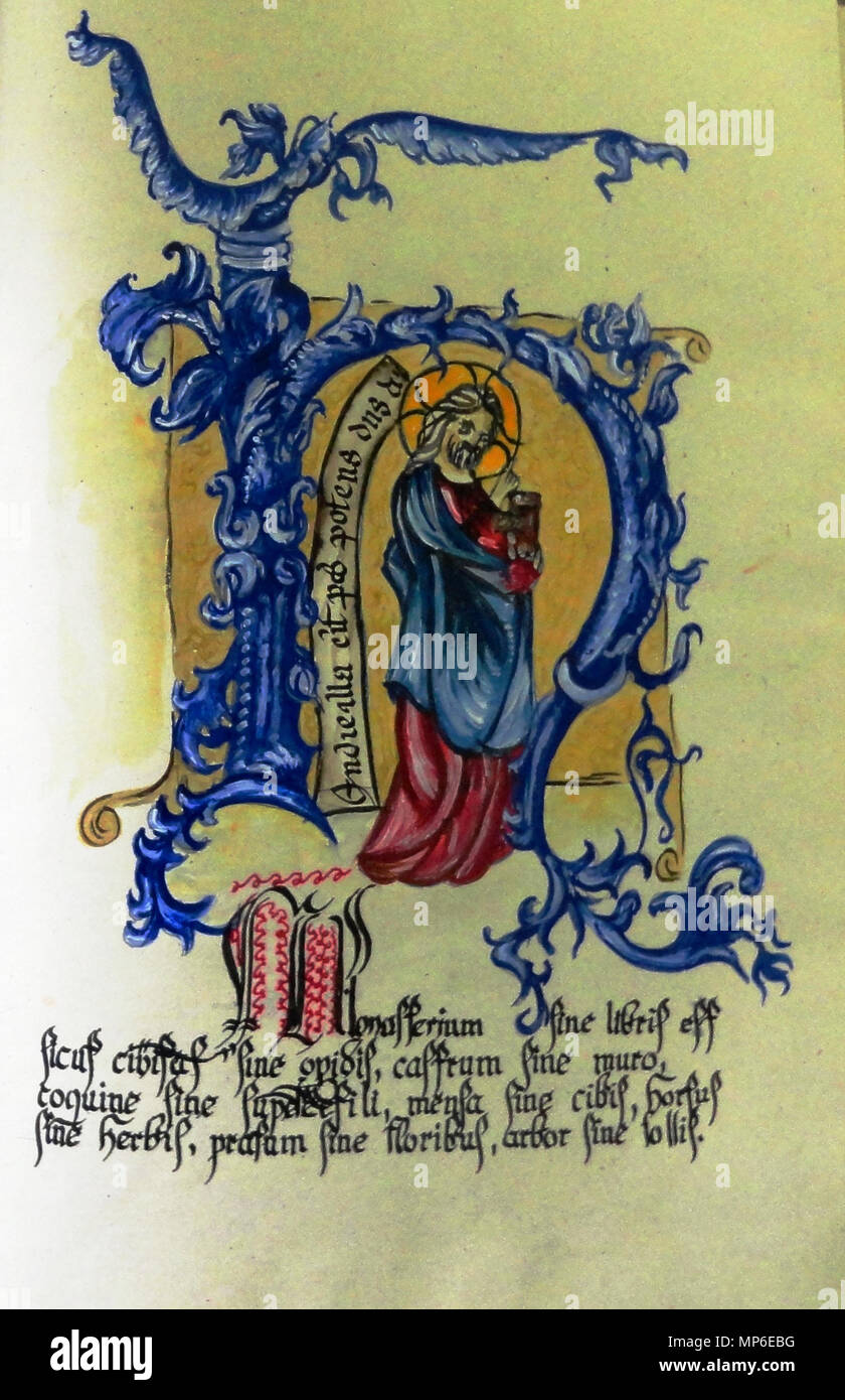 1105 Schriftstück im Kartäuserkloser Seiz, Slowenien Stock Photo