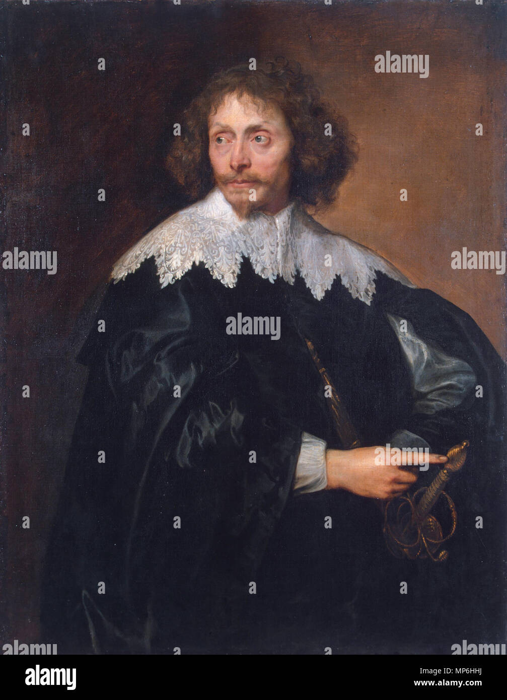 Thomas Chaloner *oil on canvas *104 x 81,5 cm *between 1638 and 1640   Portrait of Sir Thomas Chaloner . Portrait of Thomas Chaloner (1595 – 1661), regicide . 1637.   1187 Thomas Chaloner by Van Dyck Stock Photo