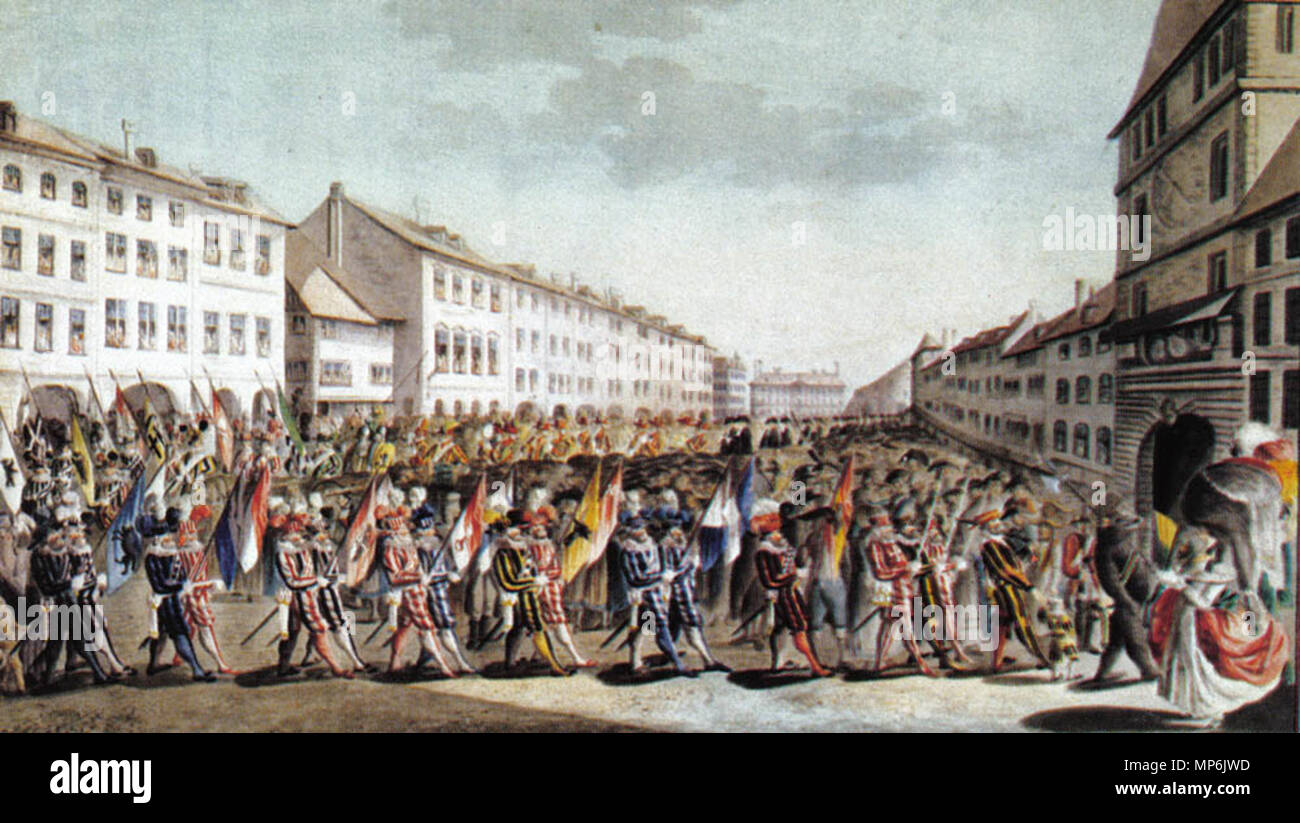 1212 Umzug des Äusseren Standes auf dem Waisenhausplatz, 1785 Stock Photo