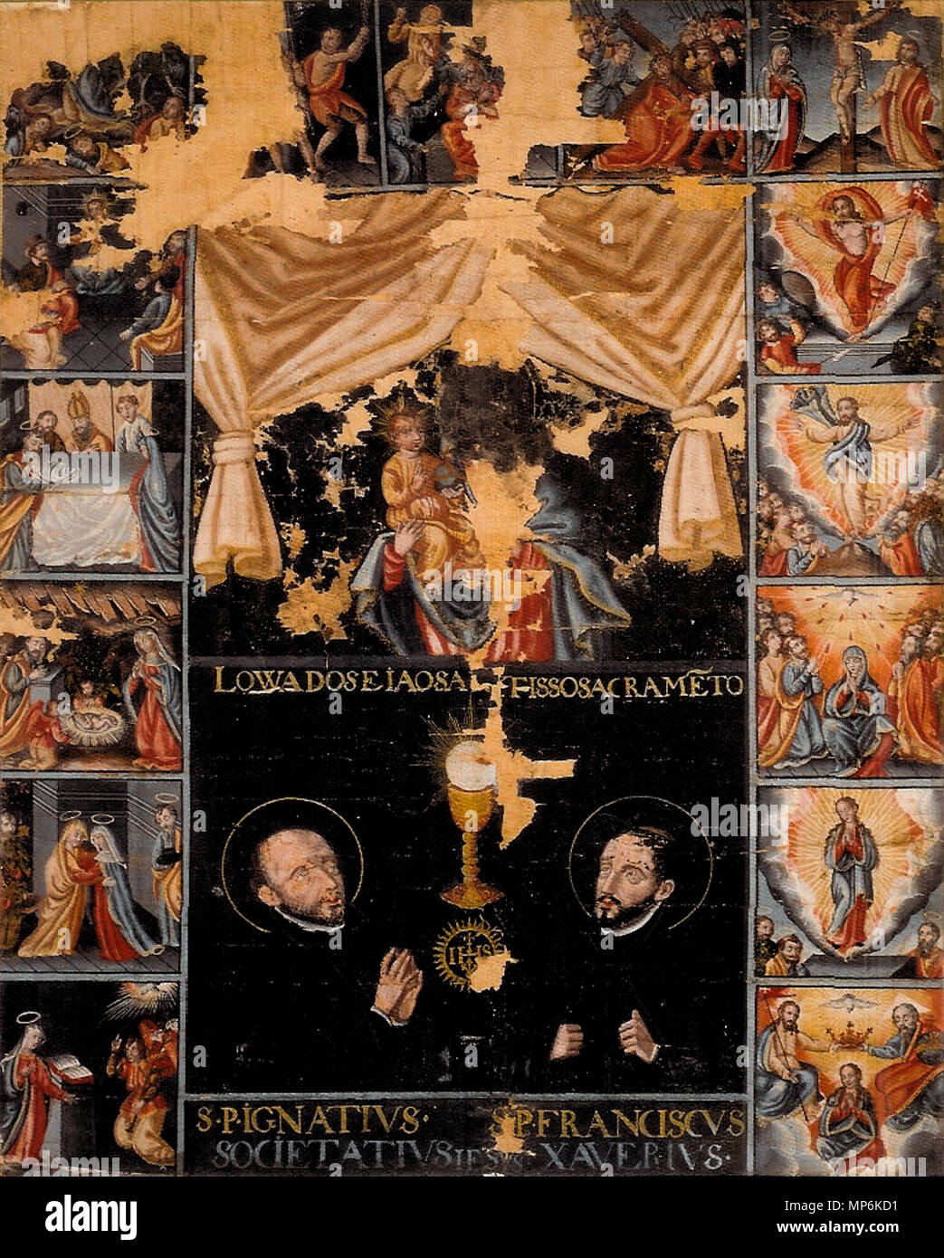 English Fifteen Mysteries Of The Virgin Mary Ibaraki City Museum Of Cultural Properties Ibaraki Osaka Japan There Is A Similar Painting In Kyoto University Museum 1 日本語 東家本マリア十五玄義図 Edo Period