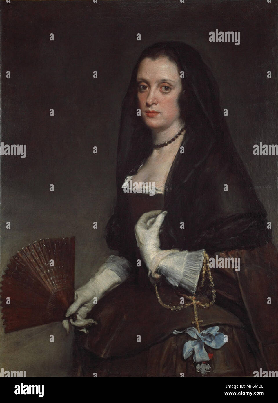 783 La dama del abanico, por Diego Velázquez Stock Photo