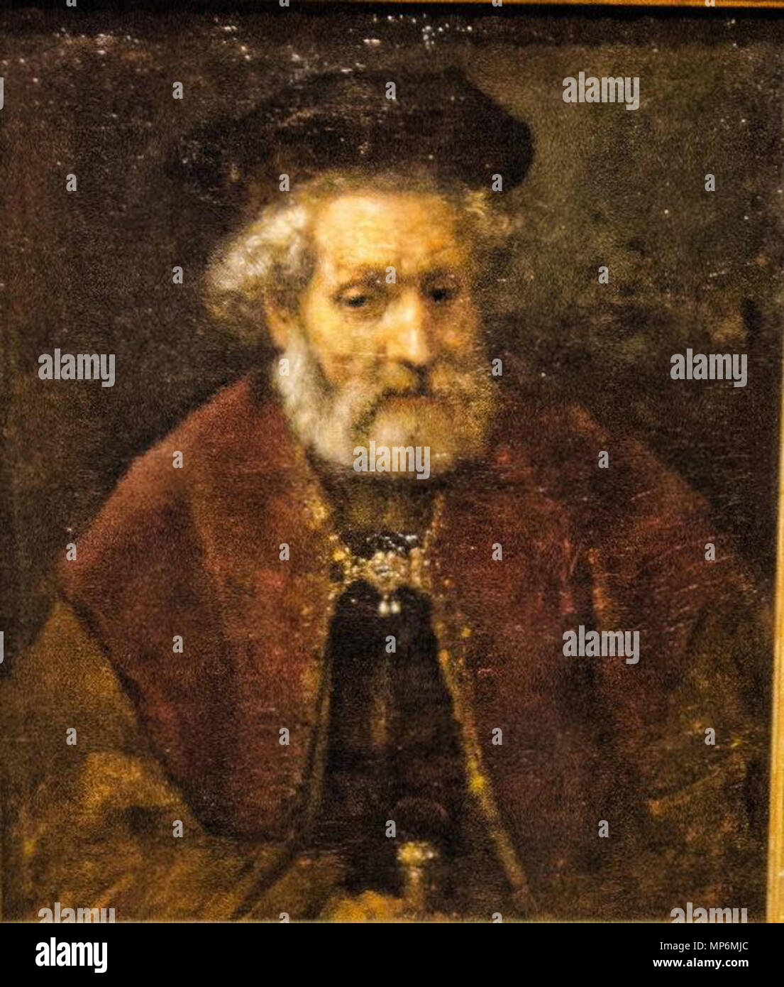 English: Old man with a beard and beret 1667. 1049 Rembrandt - Portrait ...