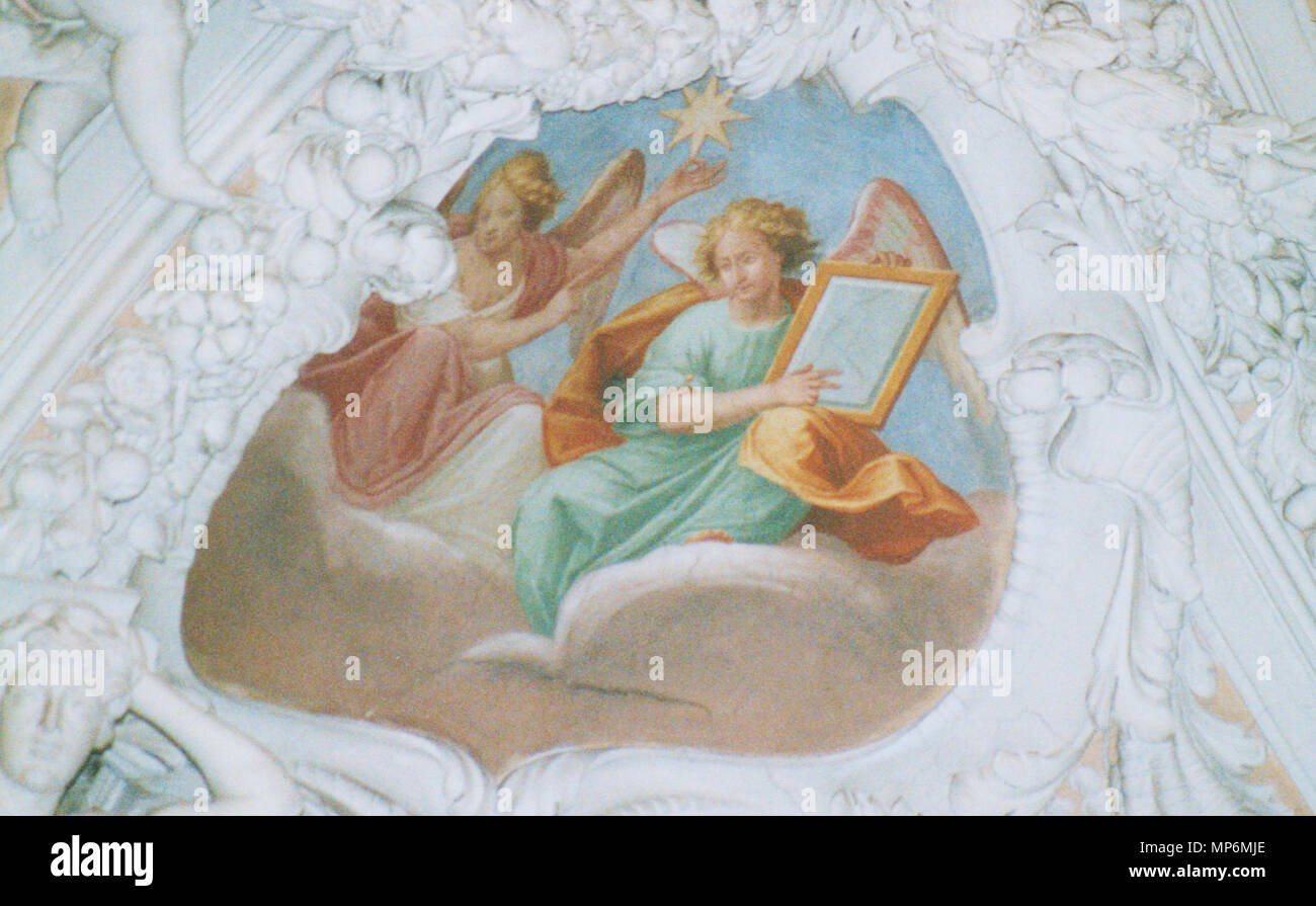 . Stiftskirche Schlierbach, Deckenfresko im Chor (um 1687) Engel mit