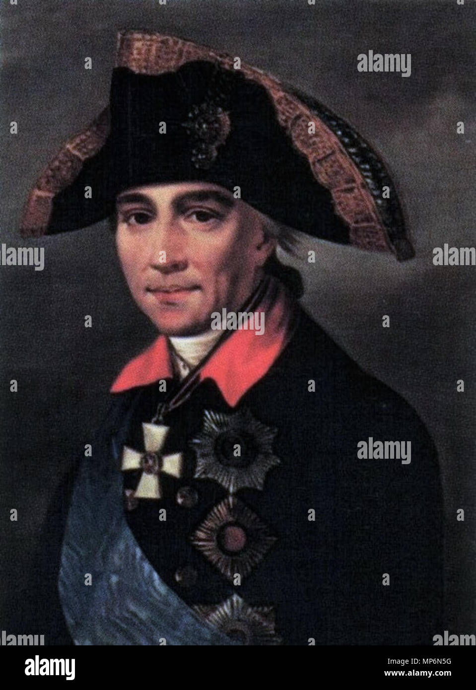 . Mikhail Fedotovich Kamensky (1738-1809), russian Field Marshal (from 1797) . late 18th century.   894 Mikhail Kamensky by unknown painter, end of 18-th century Stock Photo