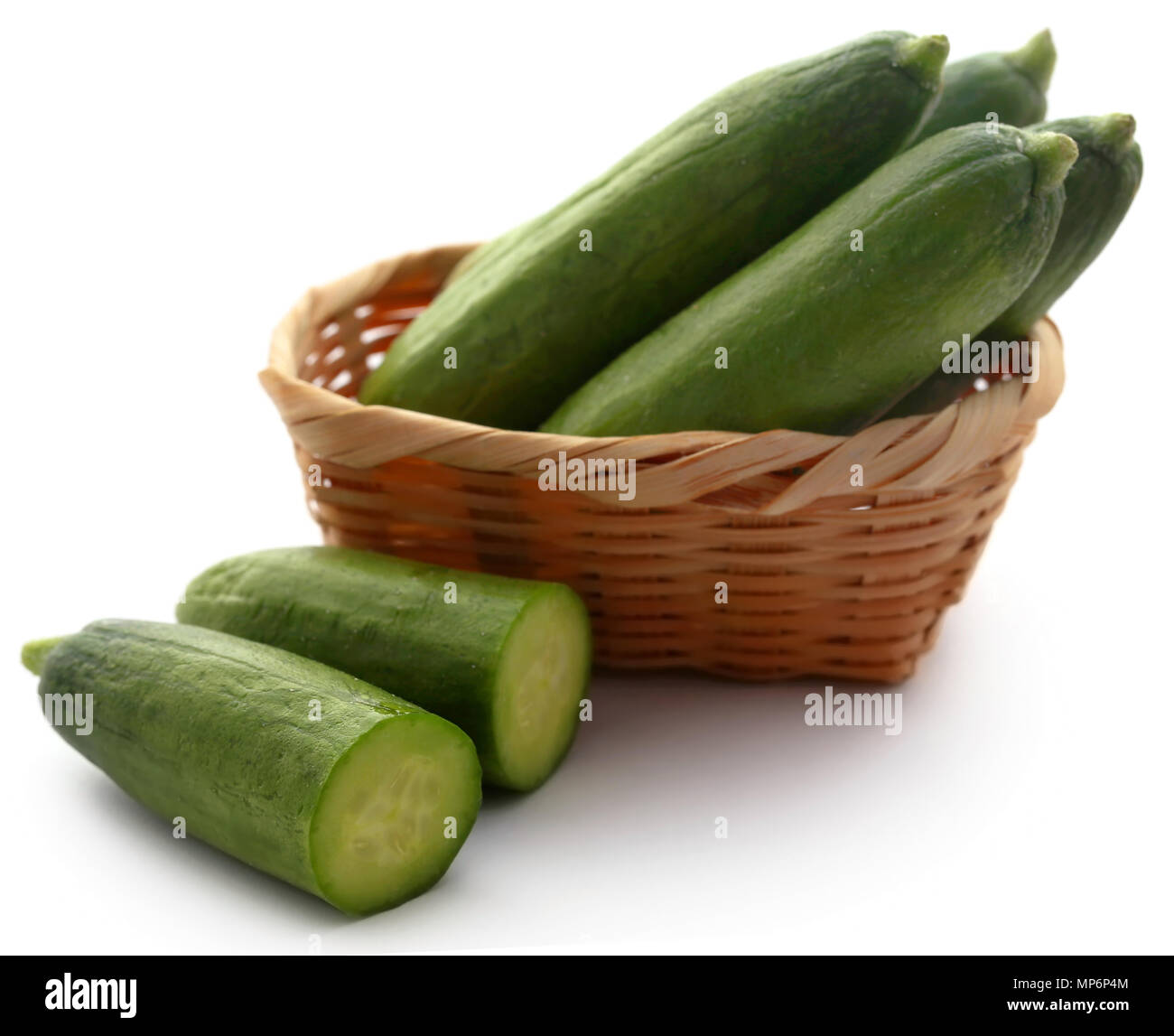 Snack cucumber over white background Stock Photo