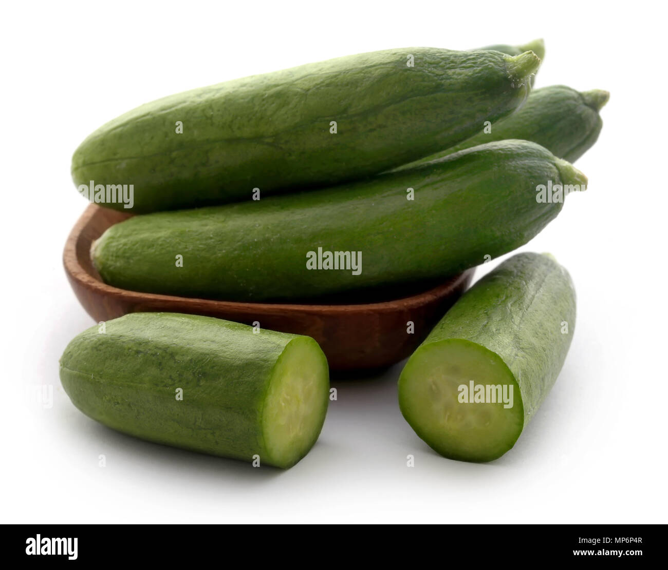 Snack cucumber over white background Stock Photo
