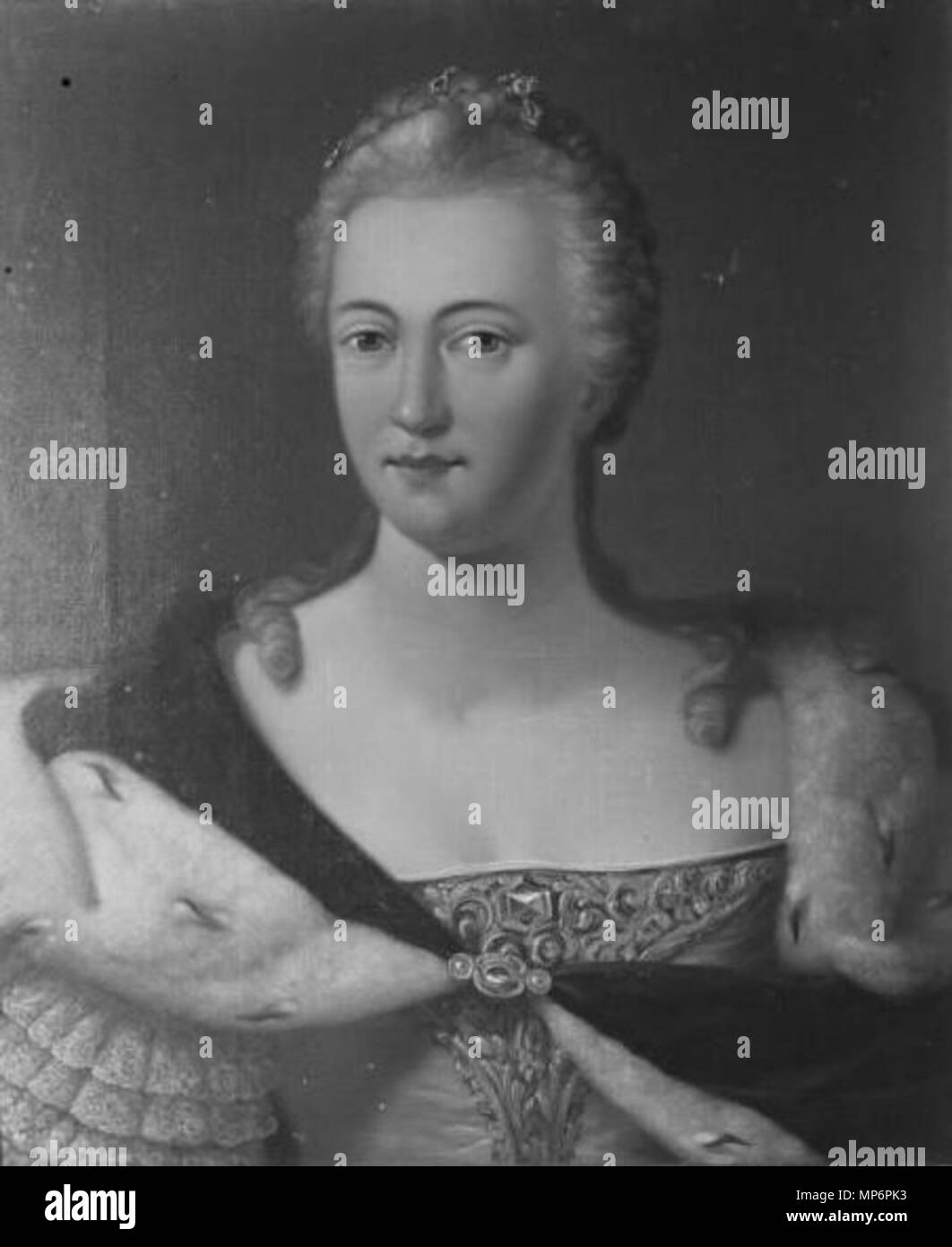 .  English: Johanna Magdalena of Saxe-Weissenfelfs (1708-1760)), duchess of Courland . 18th century.   728 Johanna Magdalena of Saxe-Weissenfelfs duchess of Courland Stock Photo