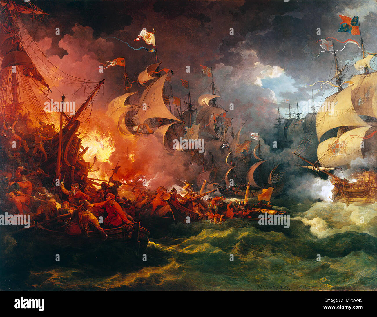 The defeat of the spanish armada hi res stock photography and