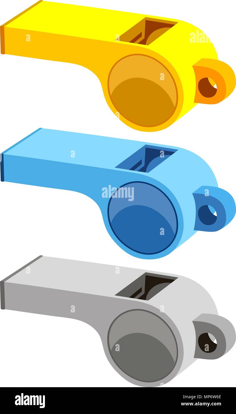 Colorful cartoon referee whistle set Stock Vector Image & Art Alamy