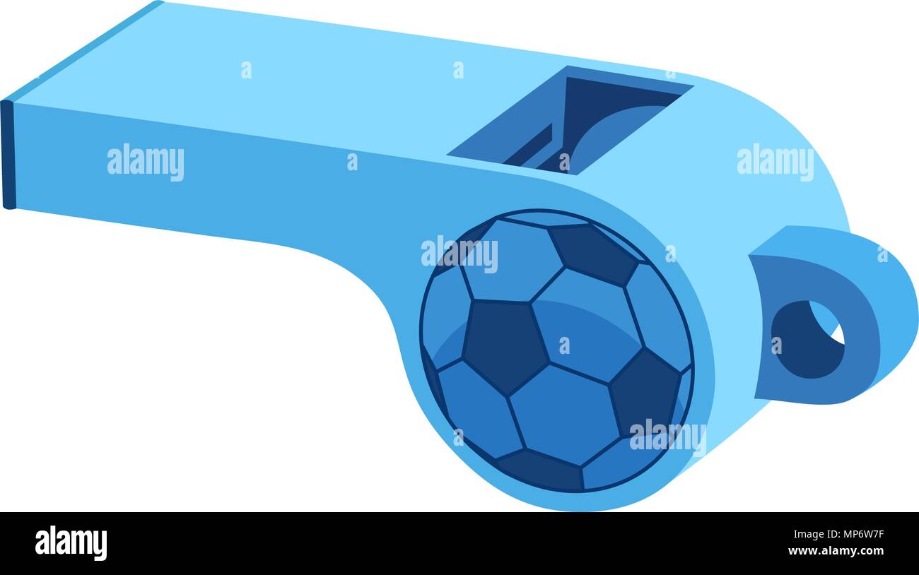 Colorful cartoon blue soccer referee whistle Stock Vector Image & Art
