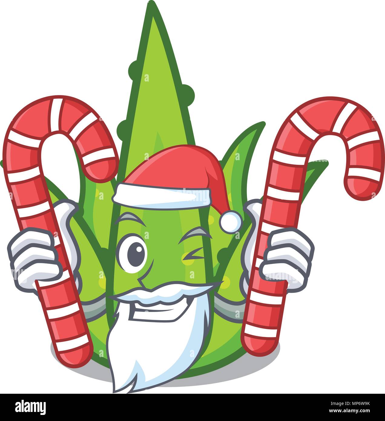 Santa with candy aloevera mascot cartoon style Stock Vector Image & Art -  Alamy
