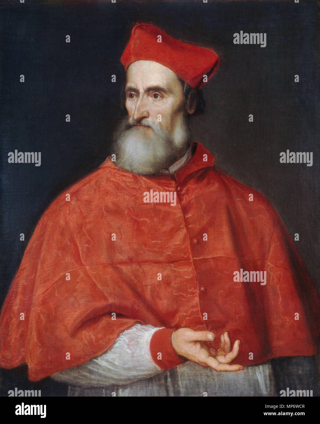 Portrait of Pietro Bembo Cardinal   circa 1540.   1196 Pietro Bembo - TitianFXD Stock Photo