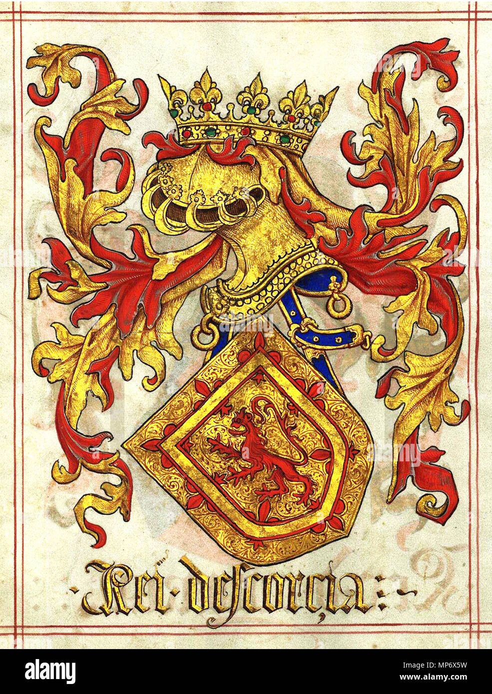 . Português: Rei de Escocia English: King of Scotland Українська: Король Шотландії . 1509. João do Cró 795 LDAM (f. 014v) Rei da Escocia Stock Photo
