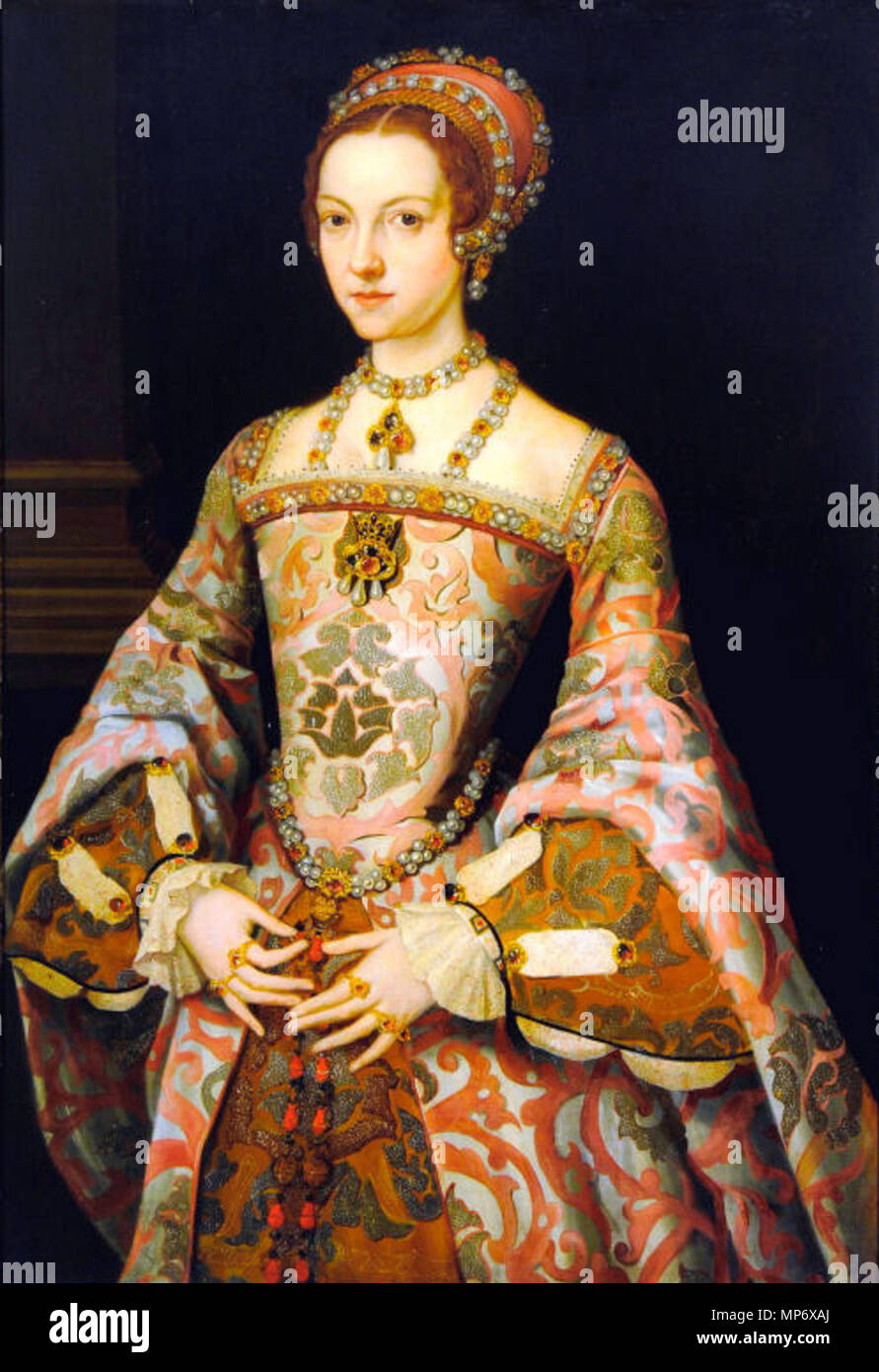 . English: Catherine Parr in the Melton Constable Portrait. Formerly mistaken as Jane Grey. 16th century. Unknown 1035 Queen Catherine Parr v2 Stock Photo