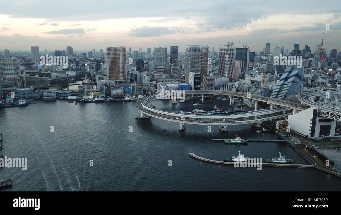 Tokyo Tokyo China 21st May 2018 The Rainbow Bridge Is A Suspension Bridge Crossing Northern Tokyo