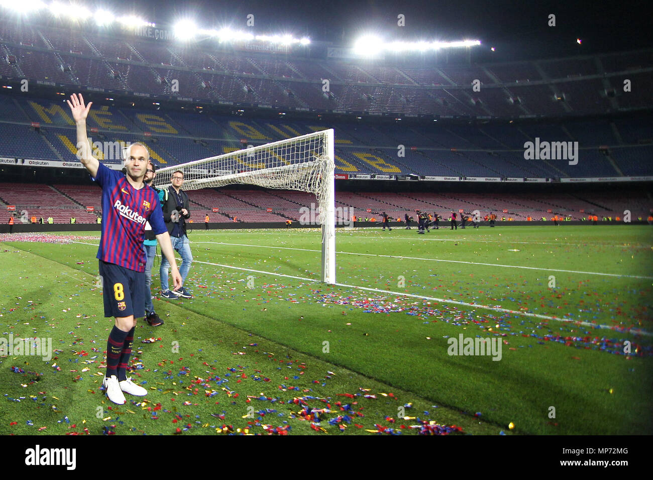 Barcelona 20th May Andres Iniesta Of Fc Barcelona Says Goodbye To Camp Nou Stadium Stock Photo Alamy
