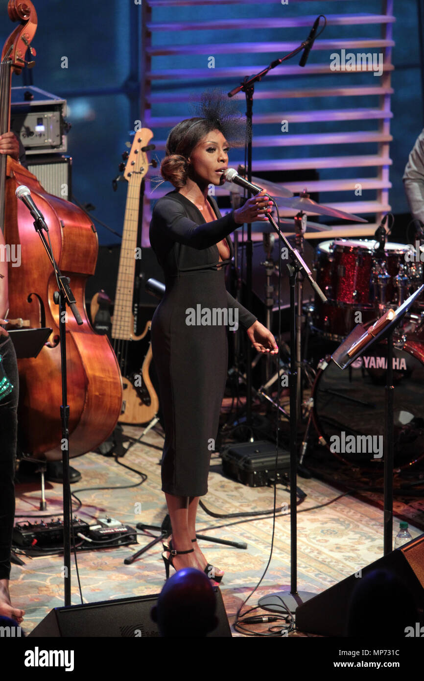 New York, NY, USA. 19th May, 2018. Recording Artist Laura Mvula performs during 'Singing Protest & Memory: Nina Simone   Miriiam Makeba' with Special Guest British Soul Singer Laura Mvula' held at Jazz at Lincoln Center on May 19, 2018 in New York City. Credit: Mpi43/Media Punch/Alamy Live News Stock Photo